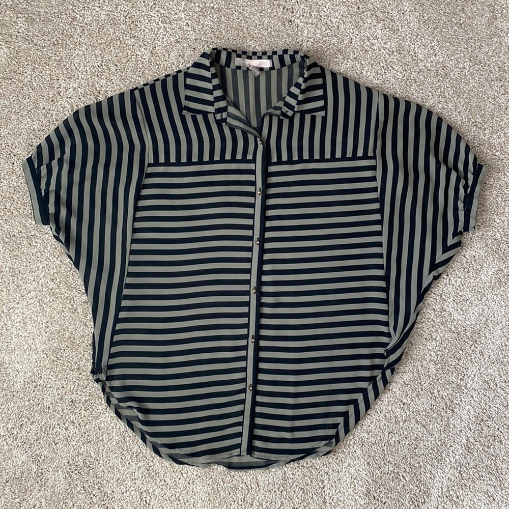 Forever 21 Button Down Striped Shirt